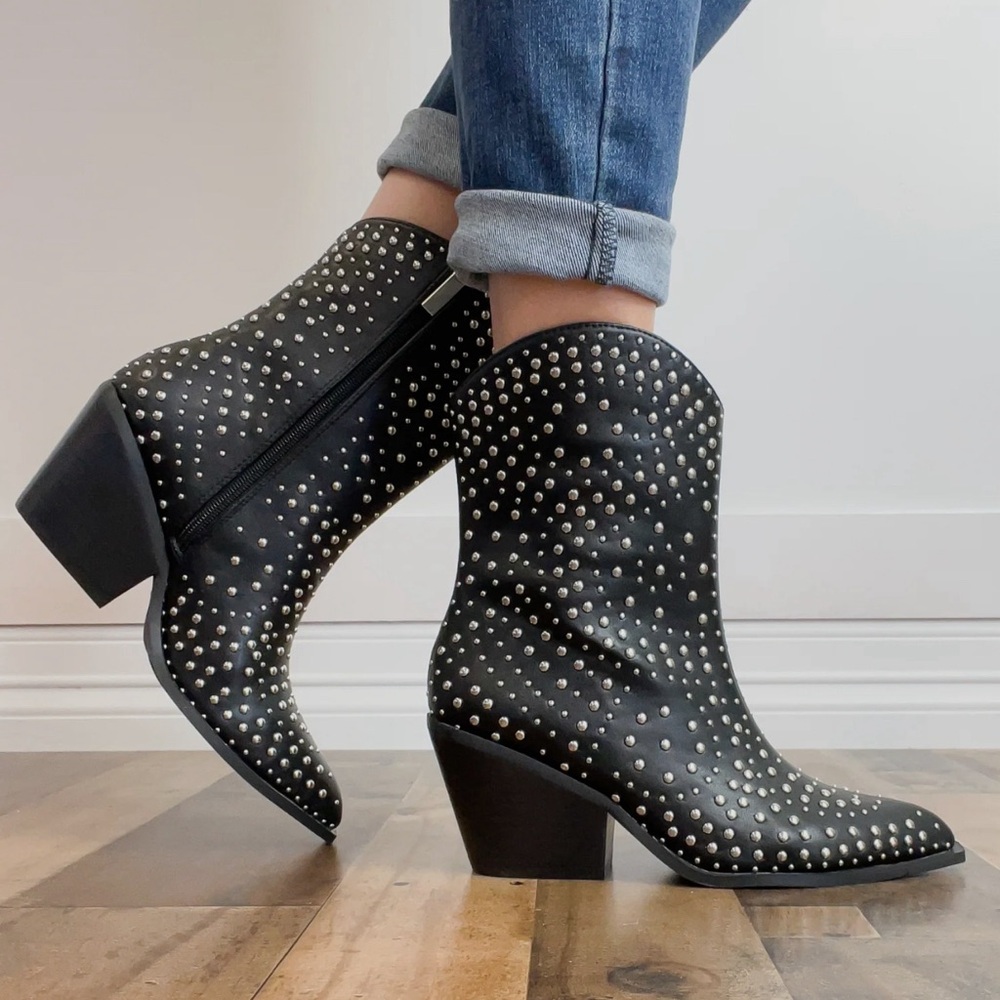 Corkys Lowlights Black Studded Boots